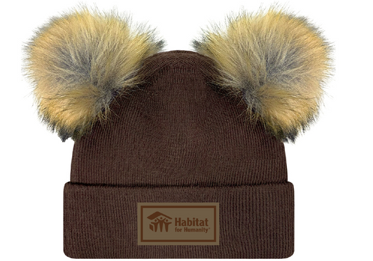 Bear Cub Pom Pom Beanie- YOUTH