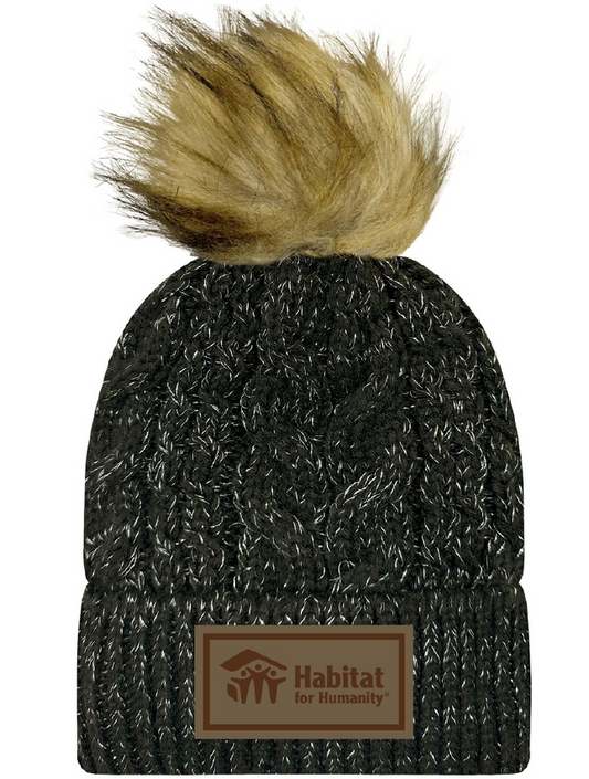 Faux Fur Cable Knit Beanie